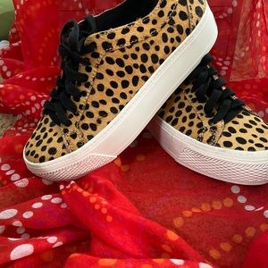 Loeffler Randall cheetah print platform sneakers